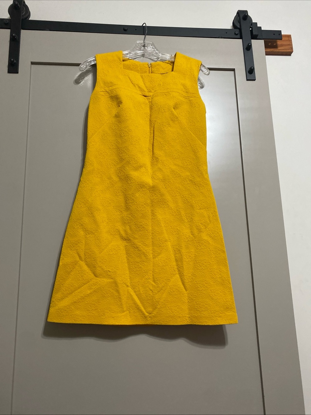 Vintage 60’s Handmade Sleeveless Textured Yellow Mini Dress